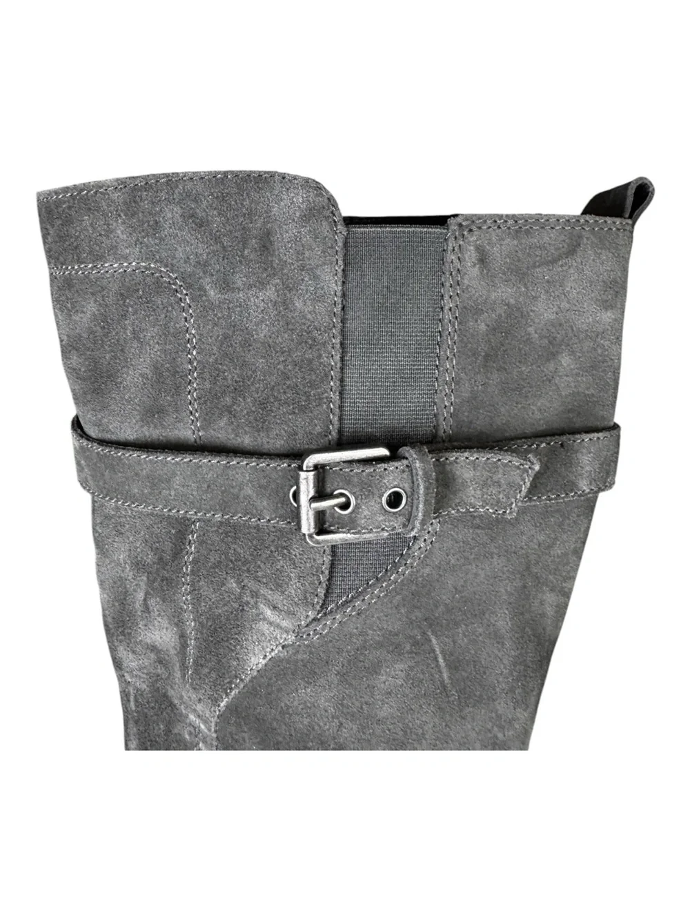 NWT Naturalizer Grey Suede Wide Calf Riding Knee High Boots Block Heel 9 M